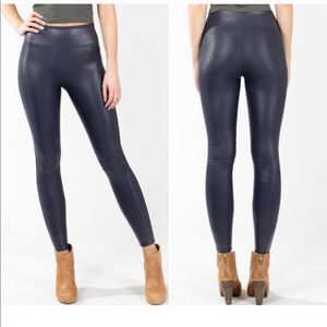 Excellent: spanx faux leather legging navy blue
